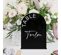 Migliora facilmente la decorazione del tuo evento, elegante confezione da dieci espositori a forma di numero da tavolo per matrimoni (nero L)
