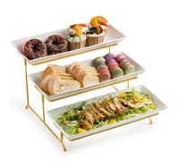 Migliora i tuoi eventi con un set di supporto a 3 ripiani, ideale per antipasti, frutta, dessert e cupcake. Robusto scaffale per feste e celebrazioni