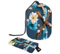 Migliora i tuoi oggetti essenziali da viaggio con la nostra grande borsa da toeletta: impermeabile e alla moda!, Croce blu pasquale, Multicolore, 9.9x6.9in/25.2x17.6cm;6x3.5in/15.2x8.8cm