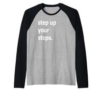 Migliora i Tuoi Passi camminando Fitness Maglia con Maniche Raglan