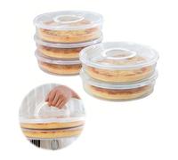 Migliora il contenitore per alimenti riutilizzabile da 30 cm con coperchio e maniglia, scatola per fette di pizza a 2 scomparti, porta torte rotonde trasparente per avanzi di pizza, torte, cheesecake