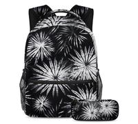 Migliora il tuo gioco scolastico con questo set di 2 zaini alla moda per studenti, colore verde tie dye, Multicolore#08, B：29.4x20x40cm P：19x7.5x3.8cm, Zaini Daypack