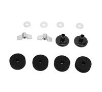 Migliora il Tuo Set di Batteria con il Kit di Sostituzione dei Piatti da 12 Pezzi, Manicotti Neri Durevoli, Feltri, Dadi e Rondelle per una Migliore qualità del Suono e