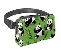 Migliora il tuo stile avventura, marsupio da viaggio per uomini e donne, il marsupio perfetto con cinturino regolabile per passeggiate, escursioni e ciclismo, simpatico panda su verde, Multicolore#01,