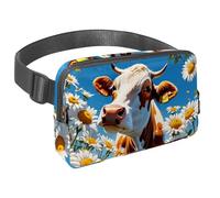 Migliora il tuo stile avventura, marsupio da viaggio per uomini e donne, il marsupio perfetto con cinturino regolabile per passeggiate, escursioni e ciclismo, simpatico gatto e fiore, Multicolore#07,