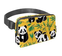 Migliora il tuo stile avventura, marsupio da viaggio per uomini e donne, il marsupio perfetto con cinturino regolabile per passeggiate, escursioni e ciclismo, simpatico panda su verde, Multicolore#06,