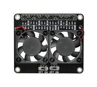 Migliora la dissipazione del calore a doppio raffreddamento modulo di espansione per Raspberry 5 con luci di sfondo a LED basse, documento, ventola di calore sistema di dissipazione