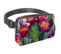 Migliora la tua attrezzatura all'aperto con il nostro marsupio da viaggio di alta qualità, ideale per corsa, escursionismo e ciclismo, fiori di cactus viola, Multicolore#05, 1.5x9.0x5.9in/4x23x15cm