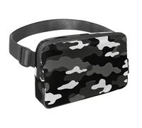 Migliora la tua attrezzatura all'aperto con il nostro marsupio da viaggio di alta qualità, ideale per corsa, escursionismo e ciclismo, motivo mimetico bianco e nero, Multicolore#01,