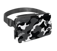 Migliora la tua attrezzatura all'aperto con il nostro marsupio da viaggio di alta qualità, ideale per corsa, escursionismo e ciclismo, motivo mimetico bianco e nero, Multicolore#04,