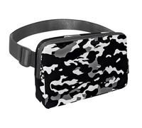 Migliora la tua attrezzatura all'aperto con il nostro marsupio da viaggio di alta qualità, ideale per corsa, escursionismo e ciclismo, motivo mimetico bianco e nero, Multicolore#02,