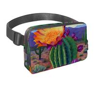 Migliora la tua attrezzatura all'aperto con il nostro marsupio da viaggio di alta qualità, ideale per corsa, escursionismo e ciclismo, fiori di cactus viola, Multicolore#04, 1.5x9.0x5.9in/4x23x15cm