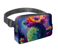 Migliora la tua attrezzatura all'aperto con il nostro marsupio da viaggio di alta qualità, ideale per corsa, escursionismo e ciclismo, fiori di cactus viola, Multicolore#08, 1.5x9.0x5.9in/4x23x15cm