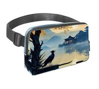 Migliora la tua attrezzatura avventura, marsupio da viaggio per uomini e donne, borsa a tracolla per corsa, perfetta per passeggiate, escursioni e ciclismo, vista lago notturna, Multicolore#06,