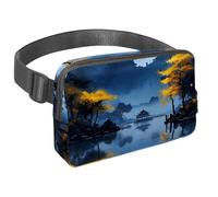 Migliora la tua attrezzatura avventura, marsupio da viaggio per uomini e donne, borsa a tracolla per corsa, perfetta per passeggiate, escursioni e ciclismo, vista lago notturna, Multicolore#02,