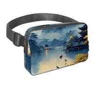Migliora la tua attrezzatura avventura, marsupio da viaggio per uomini e donne, borsa a tracolla per corsa, perfetta per passeggiate, escursioni e ciclismo, vista lago notturna, Multicolore#04,