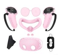 Migliora la tua attrezzatura da gioco con il set completo di cover in silicone con sette pezzi per cuffie Meta Qu 3S VR (rosa)