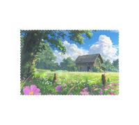 Migliora la tua esperienza culinaria con MSRHIUEF Chalet in The Grassland Prints, set di 6 tovagliette 30,5 x 45,7 cm