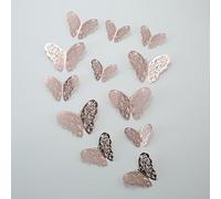 Migliora l'arredamento della tua casa con gli adesivi da parete 3D a forma di farfalla disponibili in diversi colori (oro rosa)