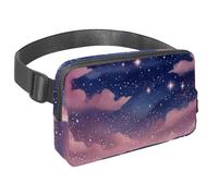 Migliora le tue attività all'aperto con il nostro marsupio con cinturino regolabile, il marsupio da viaggio ideale per passeggiate, escursioni e ciclismo., cielo stellato rosa, Multicolore#05,