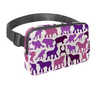 Migliora le tue attività all'aperto con il nostro marsupio da viaggio, il marsupio definitivo per corsa, passeggiate e ciclismo, silhouette di animali viola, Multicolore#08, 1.5x9.0x5.9in/4x23x15cm