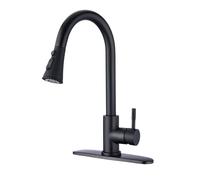 Migliora l'efficienza della cucina con il rubinetto da estraibile, beccuccio girevole a 360 gradi, spruzzatore a pulsante facile premere, nero opaco