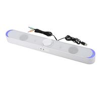 Miglioramento del suono desktop, soundbar cristallina con effetti di illuminazione dinamici per un'esperienza audiovisiva coinvolgente.