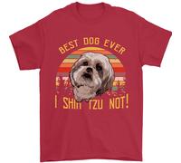 Migliore Cane Ever I Shih Tzu Non Divertente Uomo T-Shirt 100% Cotone