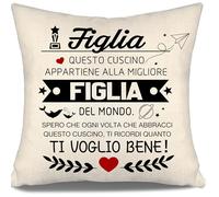 Migliore Figlia del mondo Spero che ogni volta che abbracci questo cuscino ti ricordi quanto ti voglio bene Copricuscino per la figlia Regalo di compleanno Regalo di Natale Regalo Promemoria(Figlia)