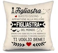 Migliore Figliastra del mondo Spero che ogni volta che abbracci questo cuscino ti ricordi quanto ti voglio bene Copri cuscino ricordo per figliastra Regalo di compleanno Regalo di Natale (Figliastra)
