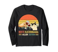 Migliore Katzenmama Aller Zeiten Retro Lustig Muttertag Maglia a Manica