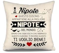 Migliore Nipote del mondo Spero che ogni volta che abbracci questo cuscino ti ricordi quanto ti voglio bene Copricuscino per la nipote da parte della nonna nonno zia zio compleanno regalo di Natale