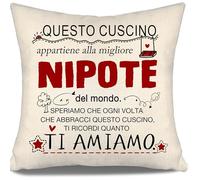 Migliore Nipotedel Speriamo che ogni volta che abbracci questo cuscino ti ricordi quanto ti amiamoFodere per cuscini per la nipote da parte dei nonni Zia Zio Regalo di compleanno Regalo di Natale