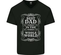 Migliore Papà IN la Parola Festa Del Papà Uomo Scollo A V Cotone T-Shirt