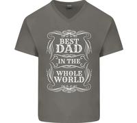 Migliore Papà IN la Parola Festa Del Papà Uomo Scollo A V Cotone T-Shirt