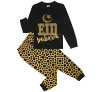 Migliore Regalo Eid Festive per Bambini Ragazze Mubarik Pigiama Lounge Abito Set