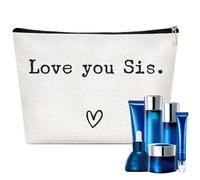 Migliore sorella di sempre grande organizzatore - borsa da viaggio cosmetica con citazione, divertente idea regalo di compleanno | Regalo elegante per sorella, titolare del trucco compatto, g