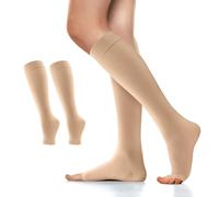 Migliore Wear Calze a compressione da uomo e da donna, 20 - 30 mmHg, classe 2, calze a compressione mediche, calze di supporto per trombosi, punta aperta