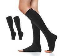 Migliore Wear Calze a compressione da uomo e da donna, 20 - 30 mmHg, classe 2, calze a compressione mediche, calze di supporto per trombosi, punta aperta