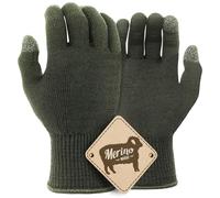 Migliore Wear Guanti sottogruppi in lana merino, per touchscreen, caldi interni, per ciclismo, corsa, escursionismo, guida, verde, L