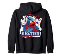 Migliori Amiche retrò di Sesame Street Cookie Monster Elmo Best Friend Felpa con Cappuccio