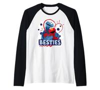 Migliori Amiche retrò di Sesame Street Cookie Monster Elmo Best Friend Maglia con Maniche Raglan