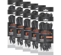 Migliori collegamenti cravatte per cavi neri - 1 000 pezzi cravatte per cavi da 8 pollici con foro a vite per il montaggio - cravatte forti in filo d