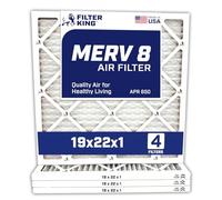 Migliori filtri aria 19 x 22 x 1 | Confezione da 4 | MERV 8 filtri per forno a pieghe HVAC, protezione contro muffe e polline, riduzione degli allergeni, aumenta la qualità dell'aria