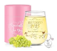 Migliori regali di pensionamento per donna uomo 2025 grazie lasciando regali di addio in pensione regali di addio per colleghi colleghi senza stelo bicchiere di vino fresco pensionamento buona fortuna