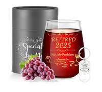 Migliori regali di pensionamento per donna uomo 2025 grazie lasciando regali di addio in pensione regali di addio per colleghi colleghi bicchieri da vino senza stelo Cool pensionamento buona fortuna