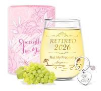 Migliori regali di pensionamento per donna uomo 2025 ringraziamento lasciando regali di addio in pensione regalo per colleghi colleghi senza stelo bicchiere di vino fresco pensionamento buona fortuna