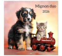 Mignon duo (Calendrier mural carré 2026 30 x 60 cm (ouvert)) Calendrier double avec une page pour vos prises de notes: Chaque mois, plongez dans un ... chiots et chatons. (CALVENDO Animaux)