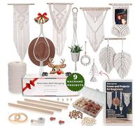MIGO Creates DIY Macrame Kit for Beginners with 5 Macrame Projects Ebook, 58 Pcs Macrame Supplies & 220yd Cotton Yarn | Create Unique Bohemian Decor Craft Projects! Perfect DIY Crafts for Adults!