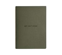 MiGoals - Taccuino "Get Shit Done", formato A5 e A6, colore: rosa, nero, grigio, cachi, giallo, kraft A5 cachi